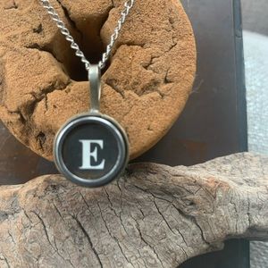 E typewriter key pendant